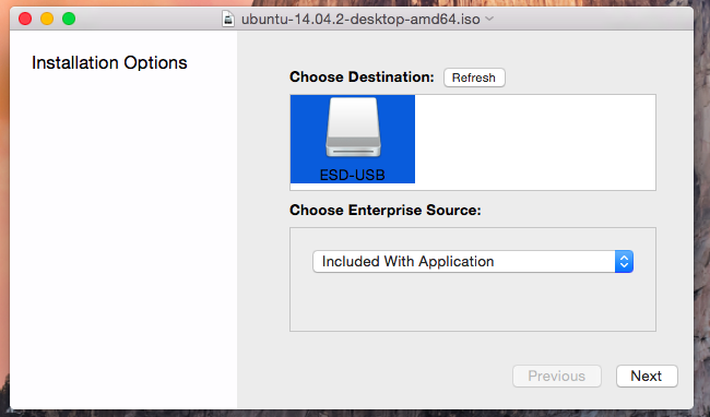 Mac create bootable linux usb